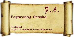 Fogarassy Aranka névjegykártya